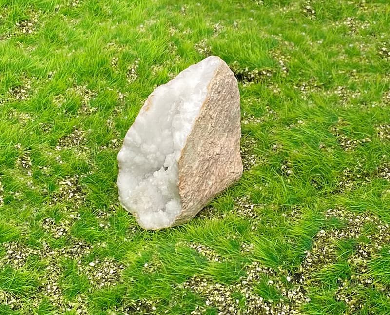 天然原礦瑪瑙白晶花簇小晶洞 白水晶 居家 辦公室 療癒 能量擺件