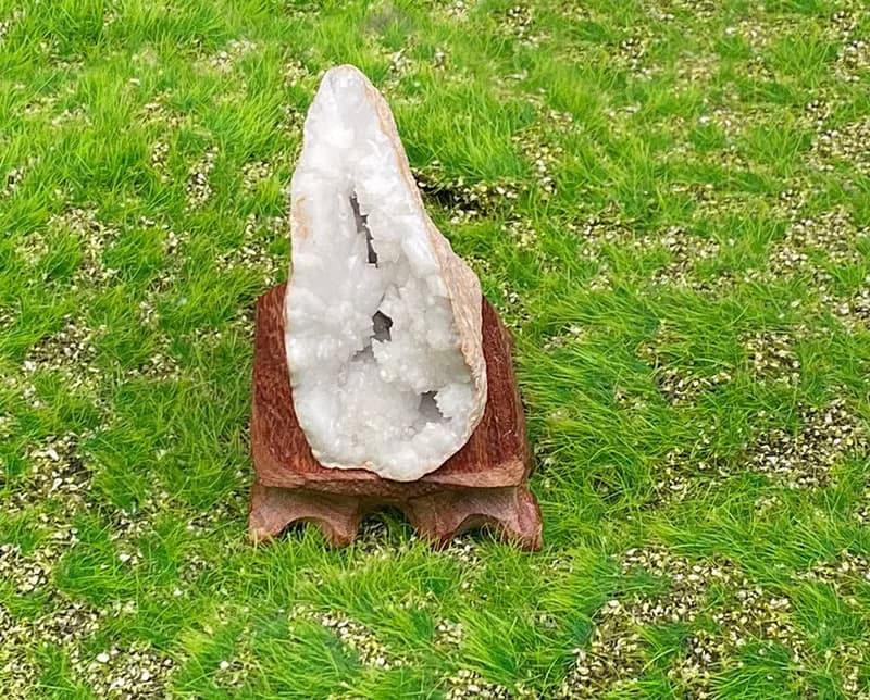 天然原礦瑪瑙白晶花簇小晶洞 白水晶 居家 辦公室 療癒 能量擺件
