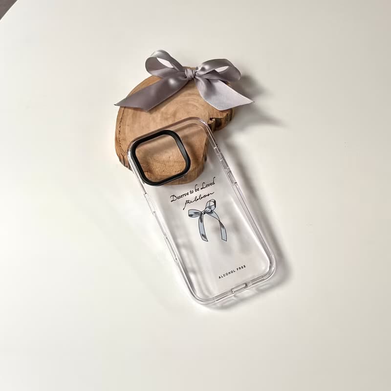 【Deserve to be loved 蝴蝶結】| Clear 犀牛盾 透明殼 i12以上