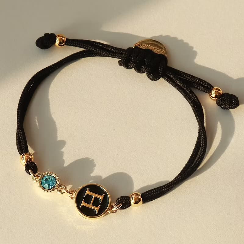 Initial Birthstone Knot Bracelet