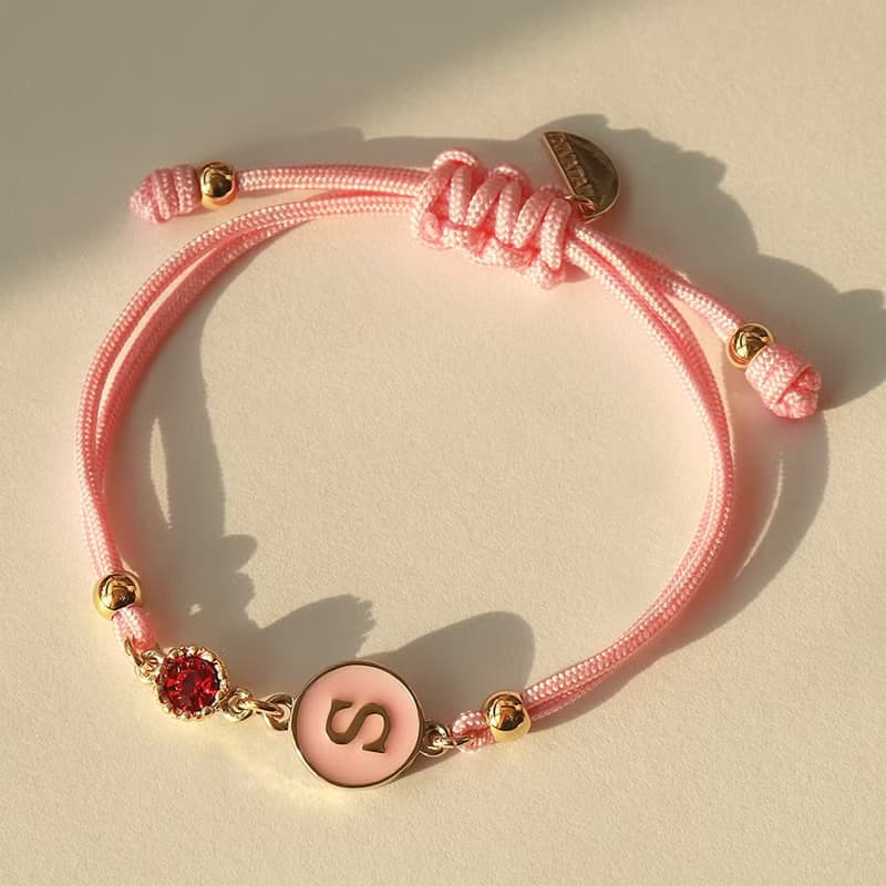 Initial Birthstone Knot Bracelet