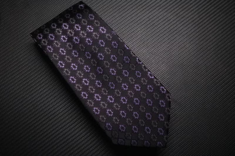 紫色復古花紋真絲領帶高端復古necktie