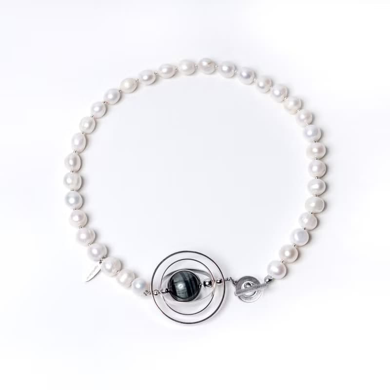黑潮土星環珍珠項鍊  Kuroshio Saturn pearl necklace