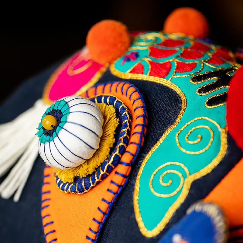 虎頭帽刺繡手工diy資料包節慶自繡高端國潮禮物布藝老虎