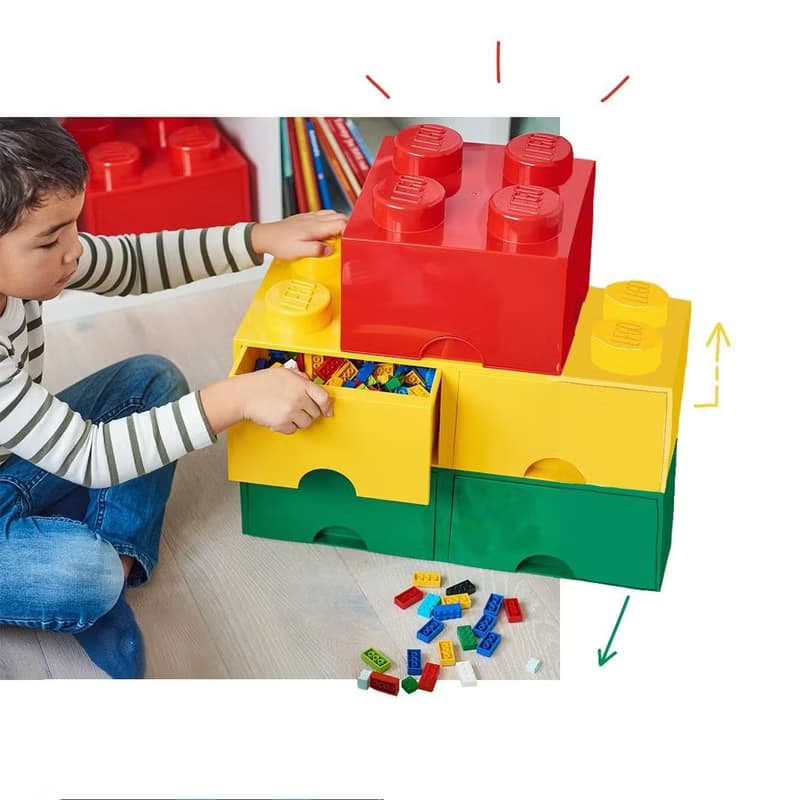 Room Copenhagen 樂高 LEGO 八凸抽屜收納箱-黃色(40061732)送禮