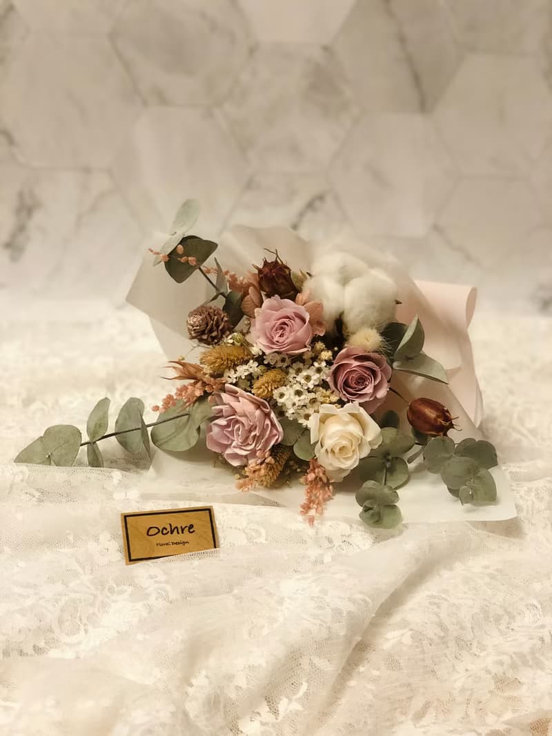 Ochre 中型永生花花束-乾燥 韓式 畢業 情人 生日花束