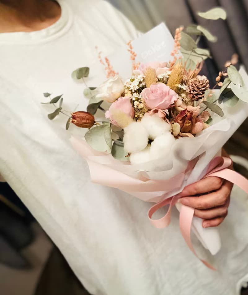 Ochre 中型永生花花束-乾燥 韓式 畢業 情人 生日花束