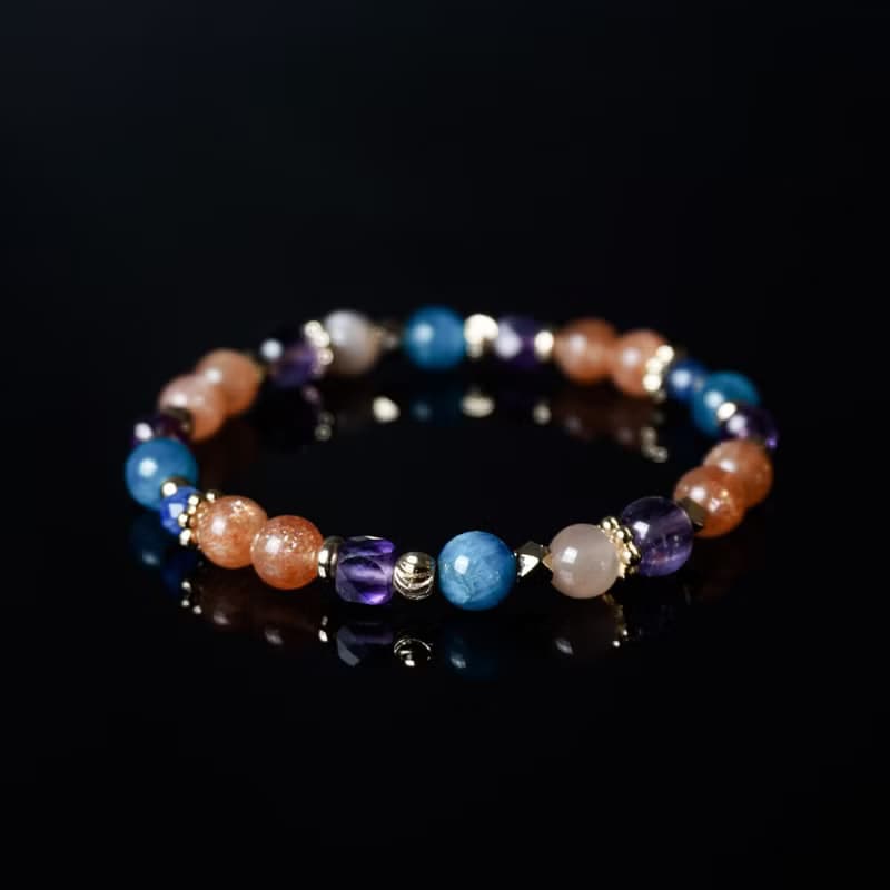 獵戶座之心 // 太陽石藍磷灰石橙月光石紫水晶 手鍊 // 勇氣智慧