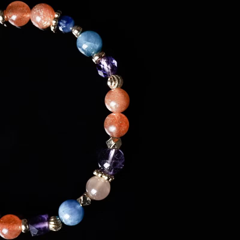 獵戶座之心 // 太陽石藍磷灰石橙月光石紫水晶 手鍊 // 勇氣智慧