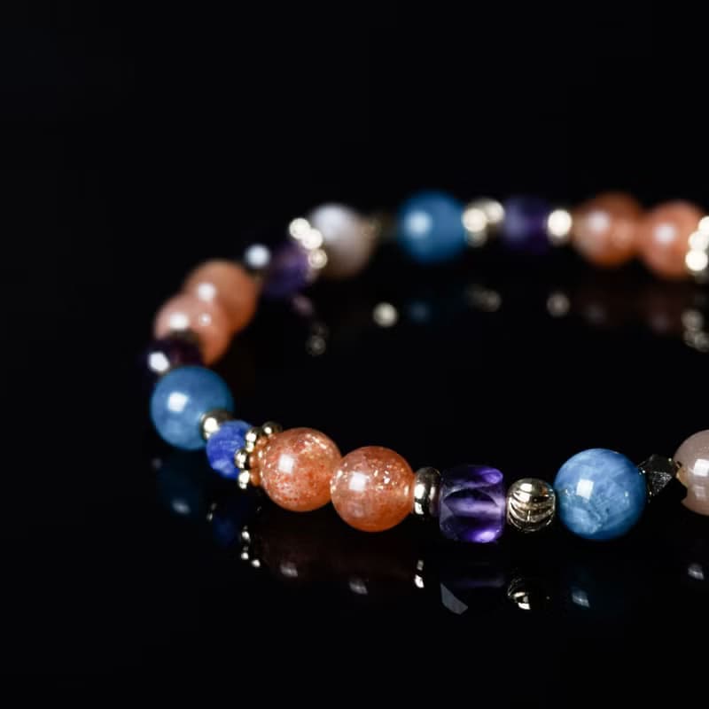 獵戶座之心 // 太陽石藍磷灰石橙月光石紫水晶 手鍊 // 勇氣智慧