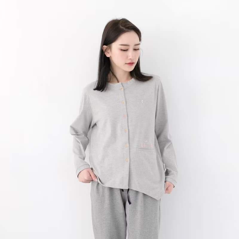 MIT有機棉不對稱衣襬居家服-灰