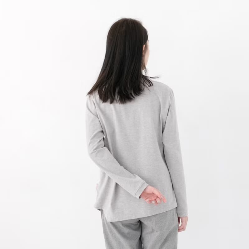 MIT有機棉不對稱衣襬居家服-灰