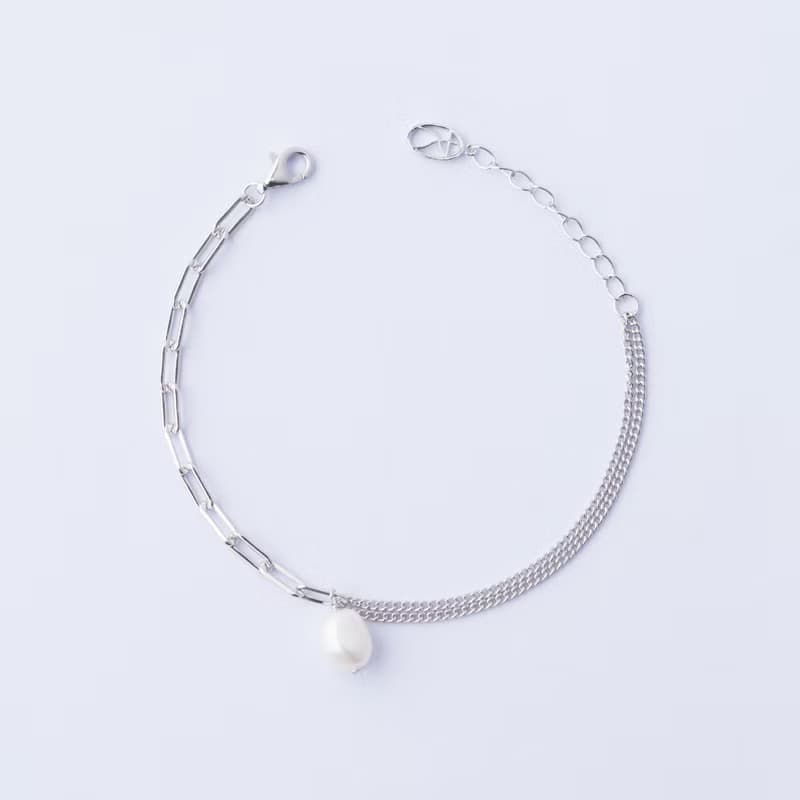 Beyond。跨越 巴洛克珍珠純銀手鍊_銀色 K金色