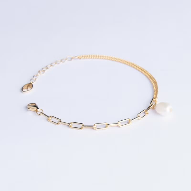 Beyond。跨越 巴洛克珍珠純銀手鍊_銀色 K金色