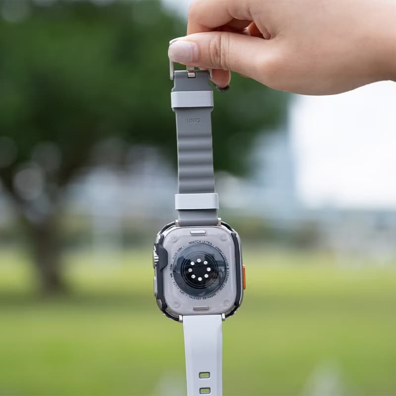 Apple Watch Linus 防水矽膠雙色錶帶-灰