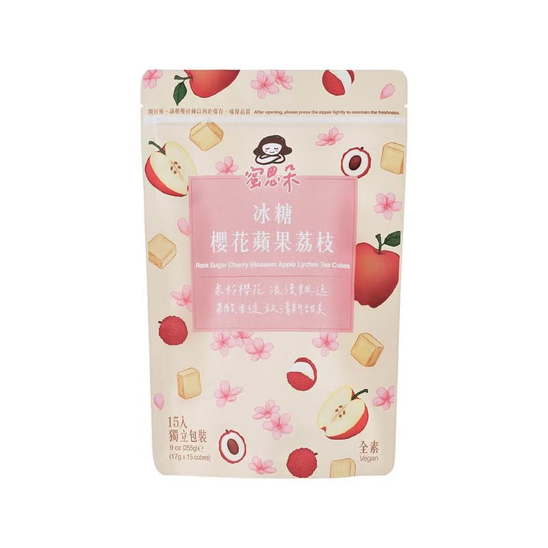 冰糖櫻花蘋果荔枝 | 17gx15入/袋 | 婚禮小物 伴娘禮 女友禮 茶磚