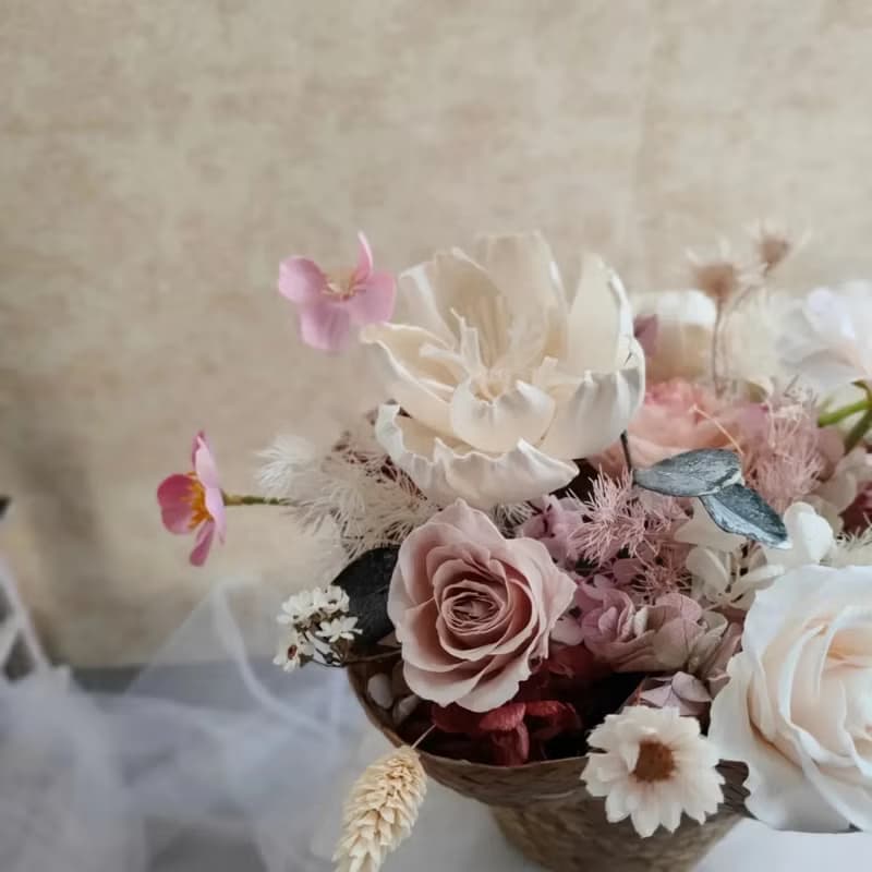 現貨_永生花 藤編花籃 開幕 入厝禮