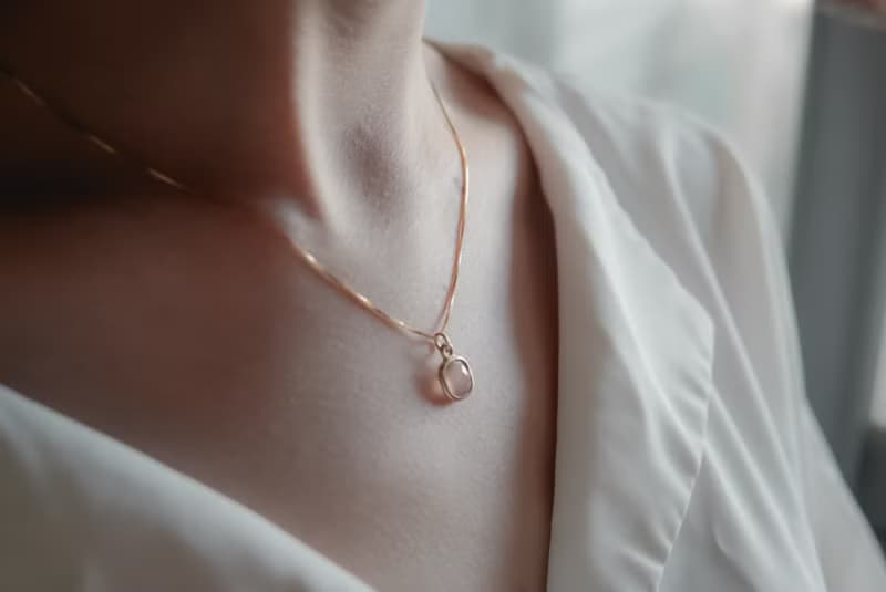 SV925 AAA 包鑲粉紅玉隨項鍊 可調長度 Pink Chalcedony 招桃花