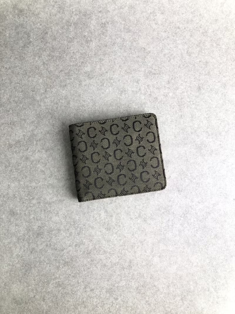 【 日本直送　名牌中古包 】CELINE セリーヌ ブラゾン 財布 ブラウン ジャガード 二つ折り財布 vintage ヴィンテージ オールド es6cxj