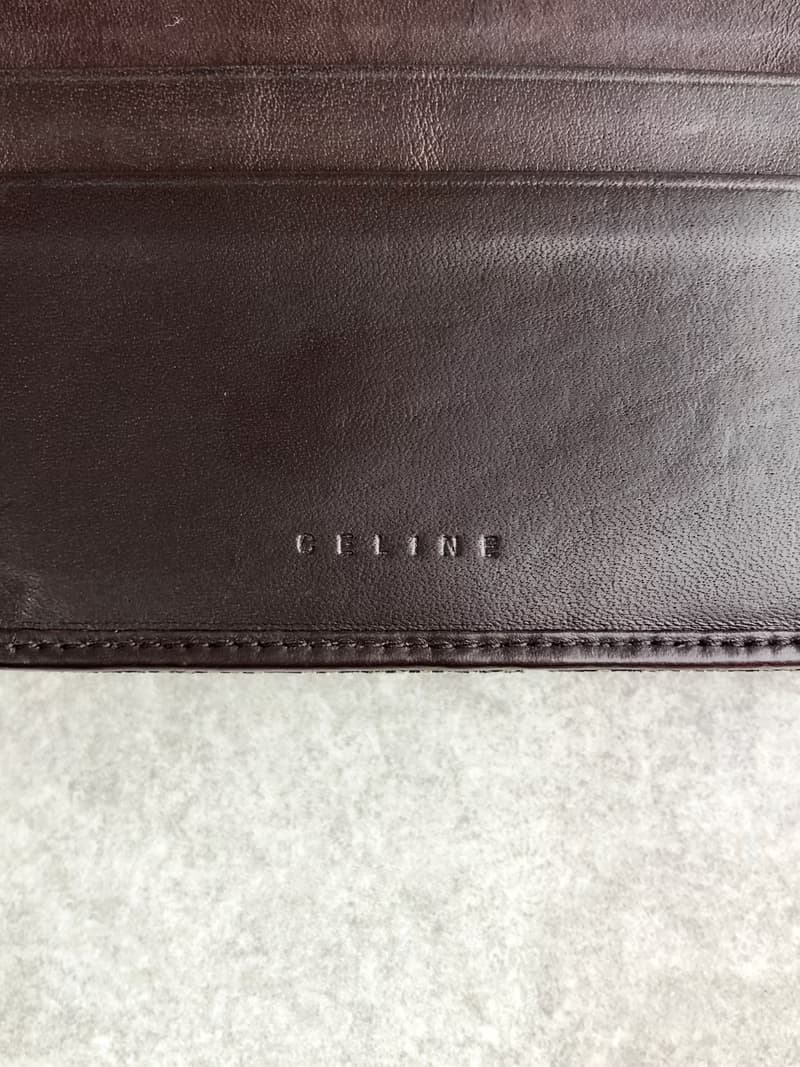 【 日本直送　名牌中古包 】CELINE セリーヌ ブラゾン 財布 ブラウン ジャガード 二つ折り財布 vintage ヴィンテージ オールド es6cxj