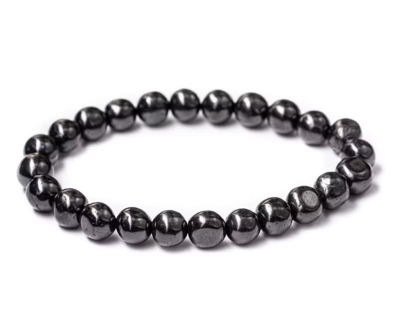 Shungite鍍鋅圓珠手鏈