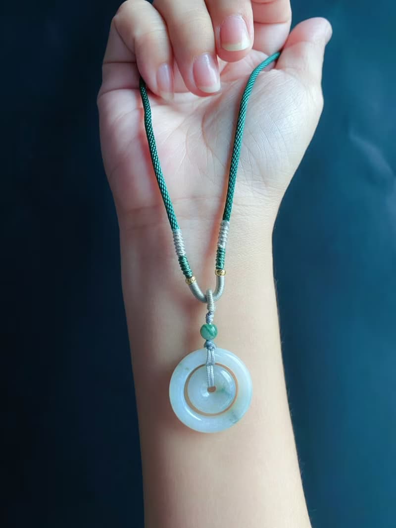 天然緬甸玉翡翠 飄花 子母扣 項鍊 禮物 長輩禮 jadeite 小孩配戴