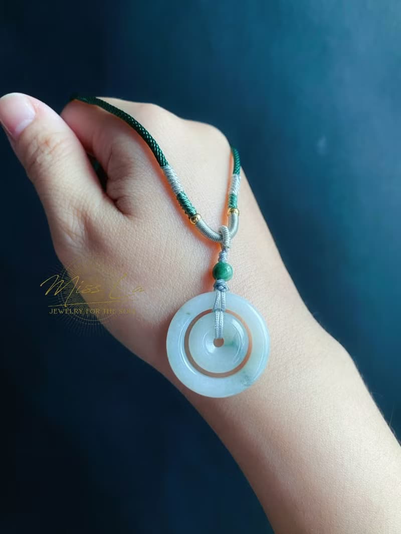 天然緬甸玉翡翠 飄花 子母扣 項鍊 禮物 長輩禮 jadeite 小孩配戴