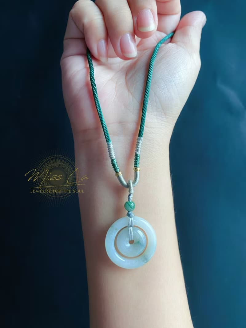 天然緬甸玉翡翠 飄花 子母扣 項鍊 禮物 長輩禮 jadeite 小孩配戴