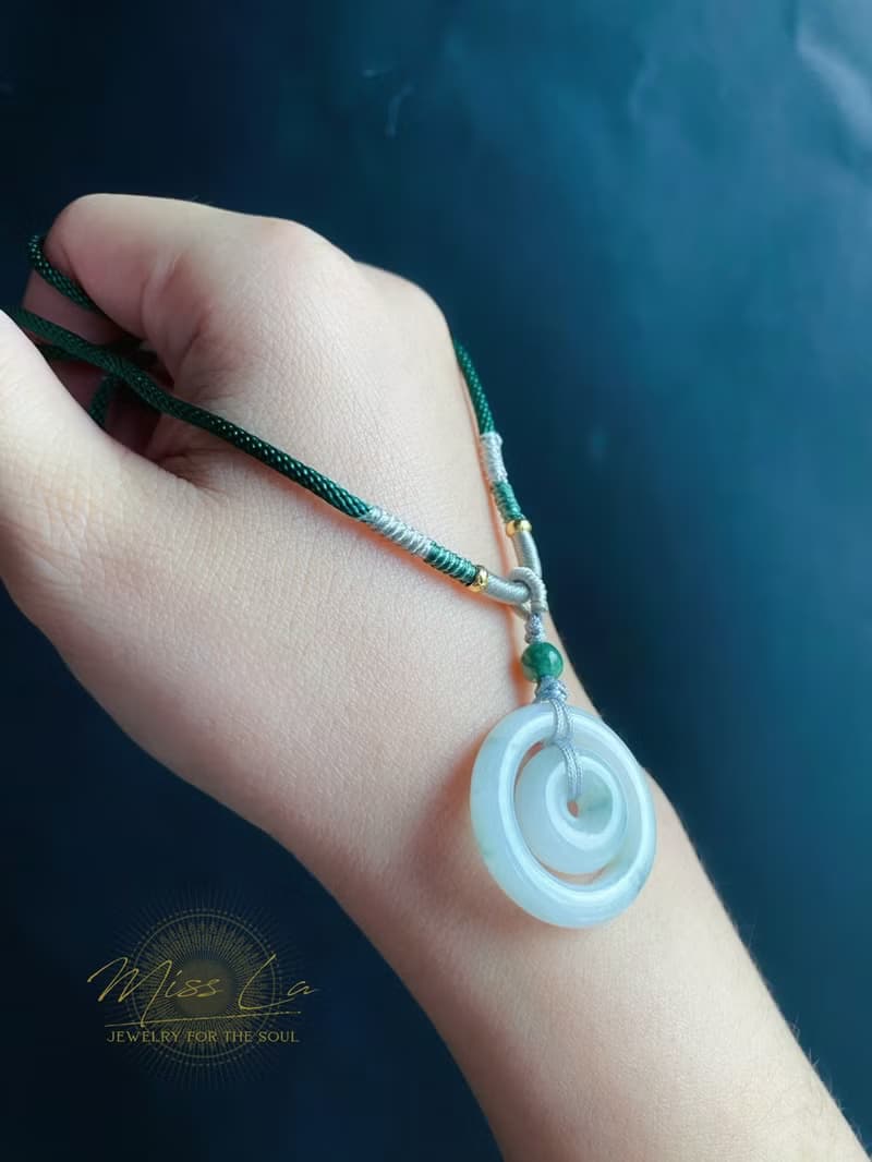 天然緬甸玉翡翠 飄花 子母扣 項鍊 禮物 長輩禮 jadeite 小孩配戴