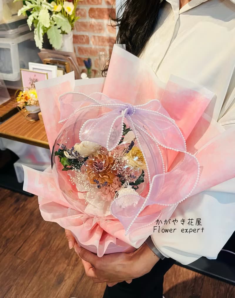 波波球花束/乾燥花/永生花/開幕禮/禮物