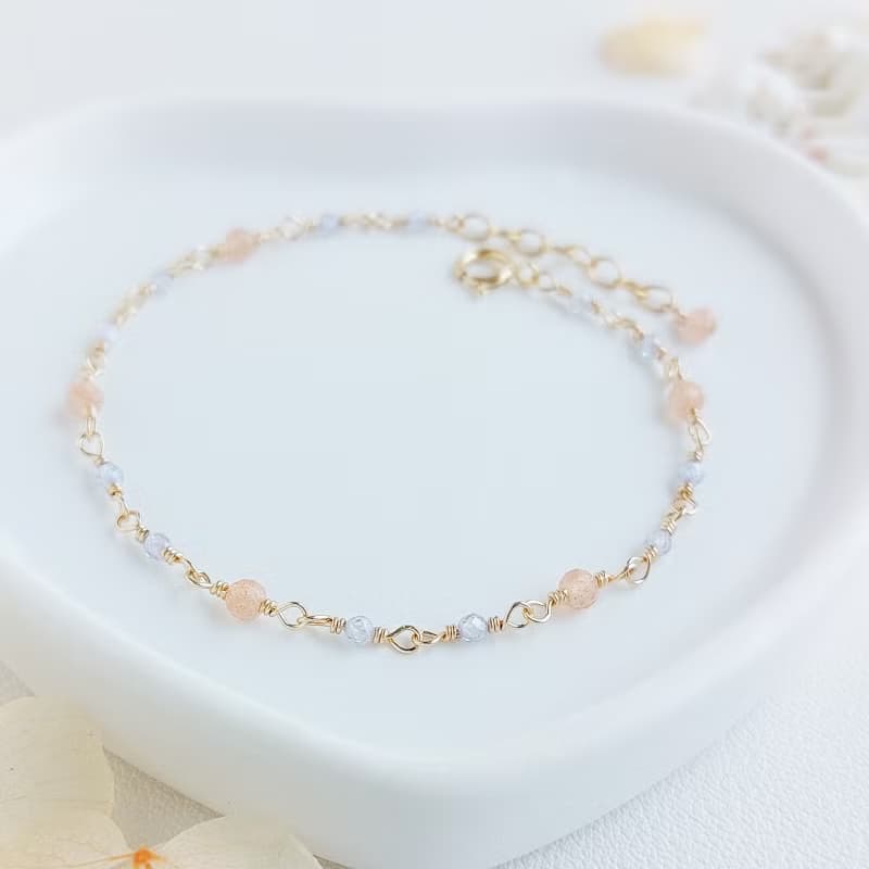 金太陽石 + 坦桑石 x 14KGF手鍊