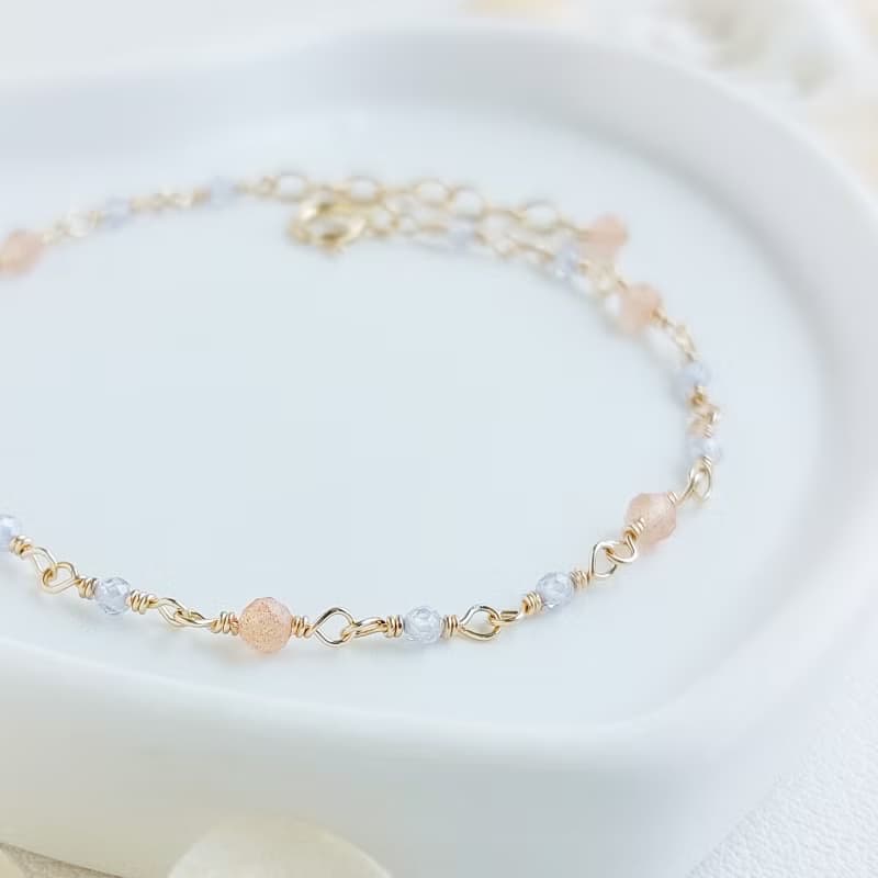 金太陽石 + 坦桑石 x 14KGF手鍊