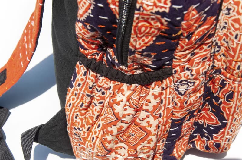 手工刺繡後背包 木刻印花朵肩背包 民族風登山包 撒哈拉沙漠拼布