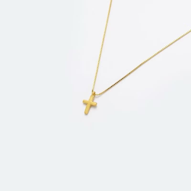 藏寶箱金飾 9999黃金純金 十字架 項鍊 墜子 鎖骨鏈