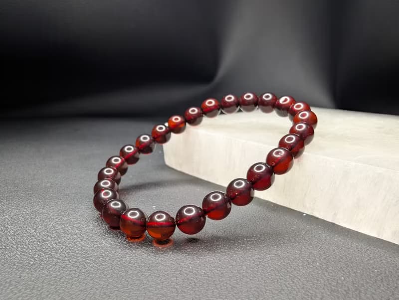 血珀 Blood Amber 7mm 手串 手鍊 天然水晶
