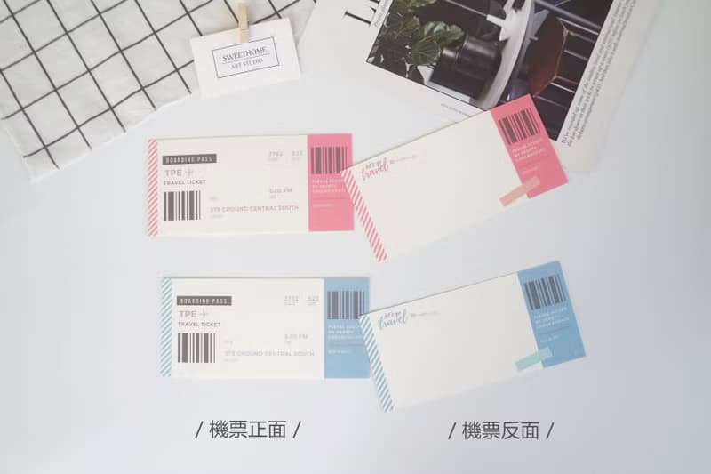 現貨 / 機票造型卡片信封賀卡組－手工卡片 生日卡片 情人節 旅行