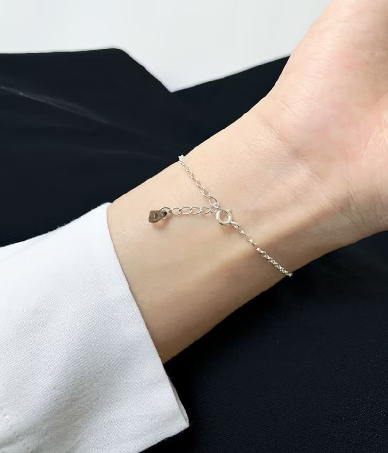 簡約直線手鍊 / 煙晶 - 茶晶 黑曜石 珍珠 925銀手鍊