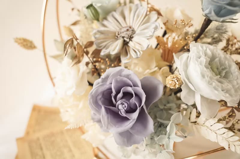 【竒植花物】永生乾燥花愛心金屬盆 生日禮物 情人節禮物