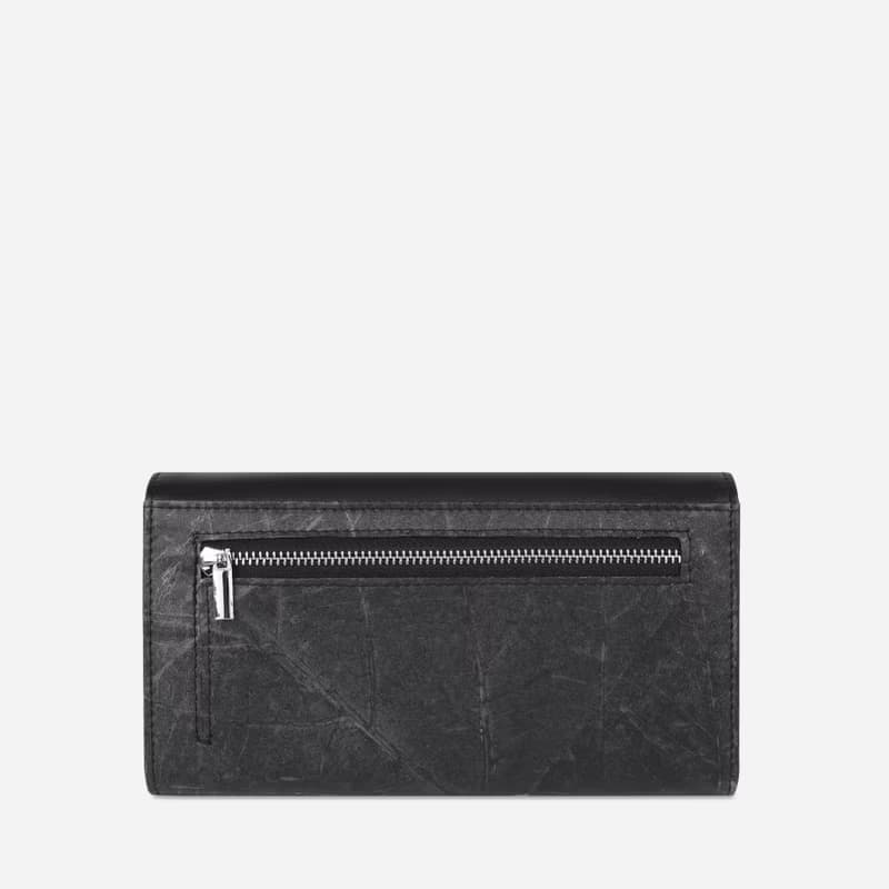 Vegan Fold-over Purse - Black