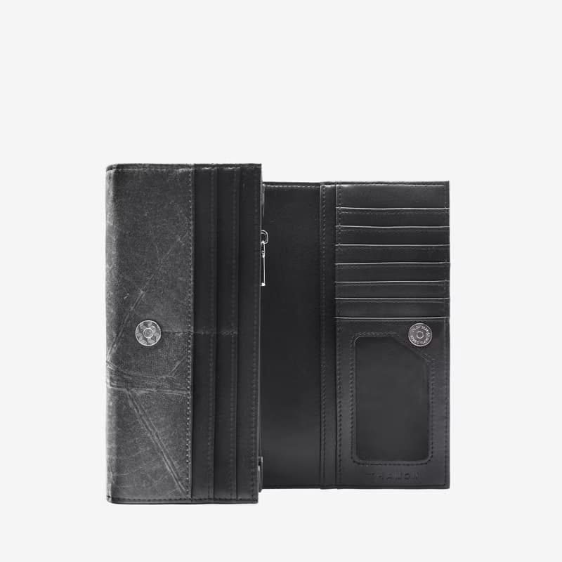 Vegan Fold-over Purse - Black
