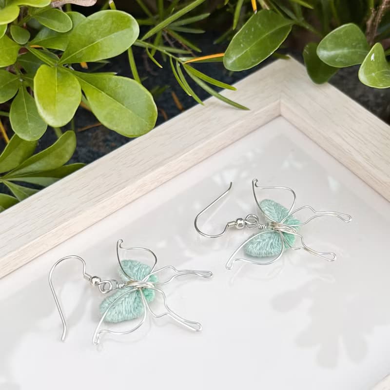 【蝶舞】316L醫療鋼刺繡耳環