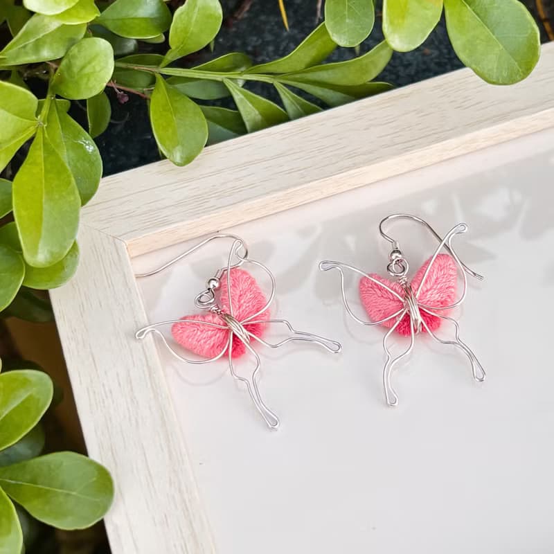 【蝶舞】316L醫療鋼刺繡耳環