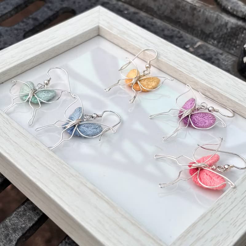 【蝶舞】316L醫療鋼刺繡耳環