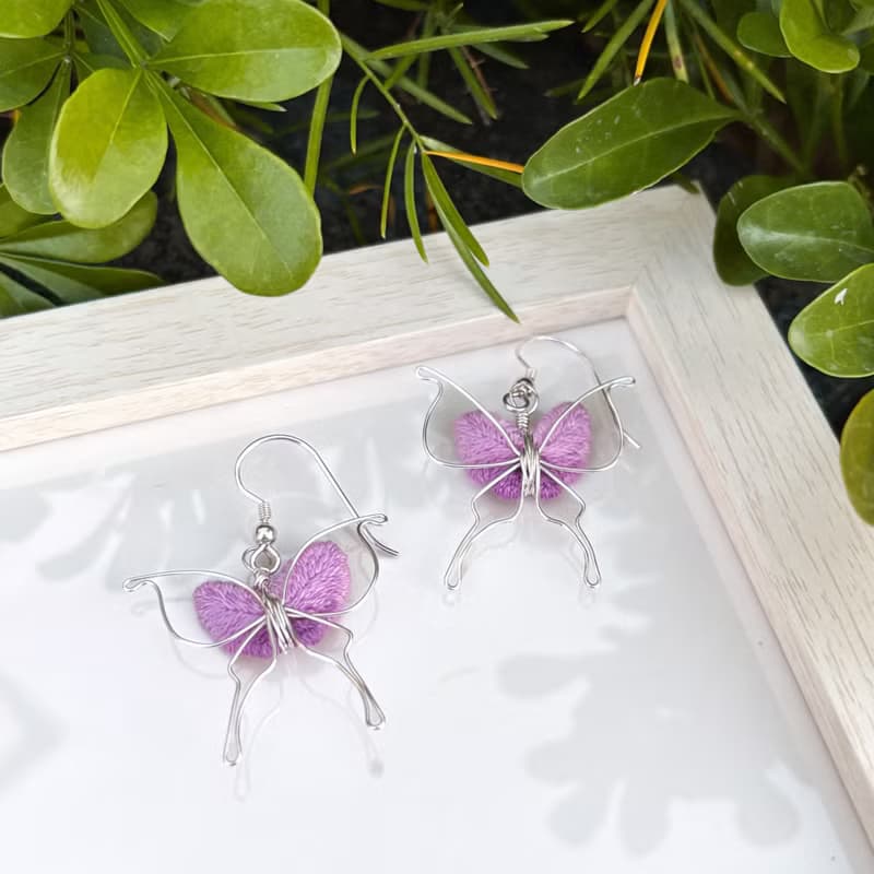 【蝶舞】316L醫療鋼刺繡耳環