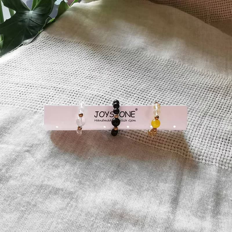 DIY材料包幸福黑曜石寶石戒指 小巧水晶串珠 彈性戒圍 附教學影片