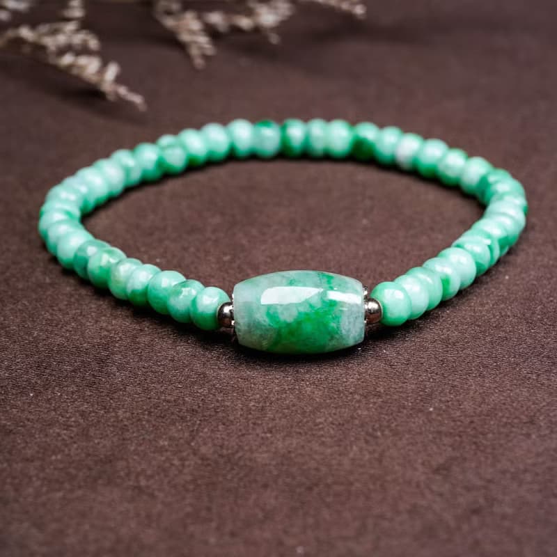 【萬事亨通】飄陽綠翡翠路路通手鍊 | 天然緬甸玉A貨翡翠 | 送禮