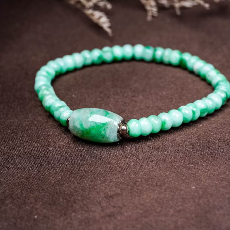 【萬事亨通】飄陽綠翡翠路路通手鍊 | 天然緬甸玉A貨翡翠 | 送禮