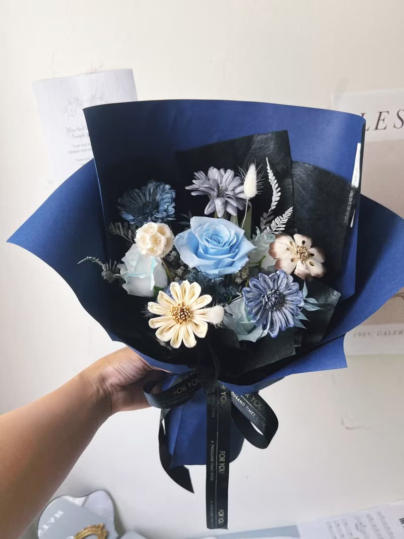 【畢業花束】flower-of-life 藍色里程碑 紳士花束