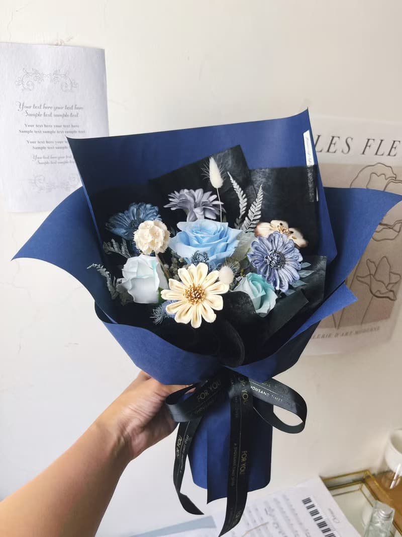 【畢業花束】flower-of-life 藍色里程碑 紳士花束