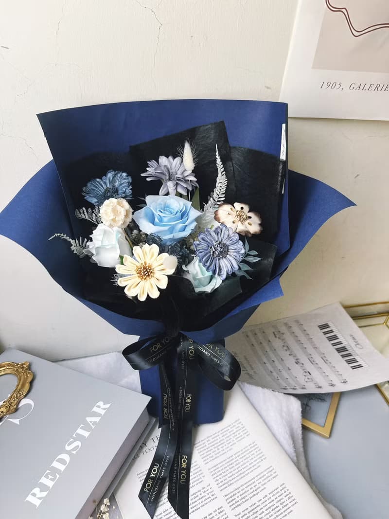 【畢業花束】flower-of-life 藍色里程碑 紳士花束